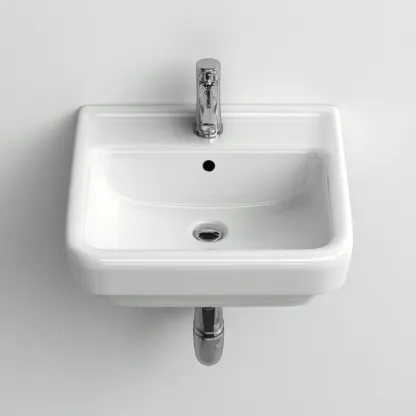 Lavabo - céramique - 48x41x18 cm - blanc - style moderne-Placidla