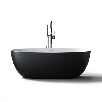 Baignoire-Acrylique-172x80x58 cm-Noir-Design moderne-Placidla