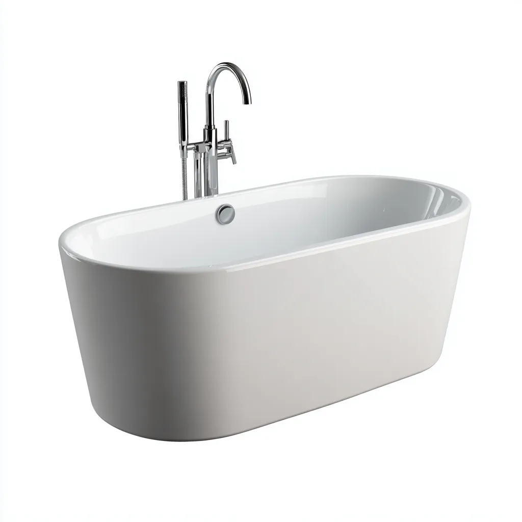 Baignoire-Acrylique-162x76x58 cm-Blanc-Design moderne-Placidla