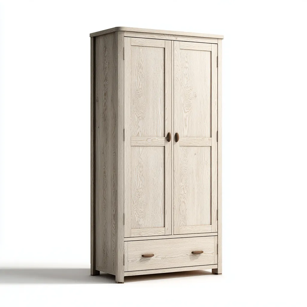 Armoire-Bois de chêne massif-120x58x195 cm-Chêne clair-Style contemporain-Placidla