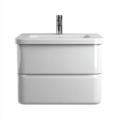 Meuble vasque-bois-céramique-74x45x80 cm-Blanc-Moderne-Placidla