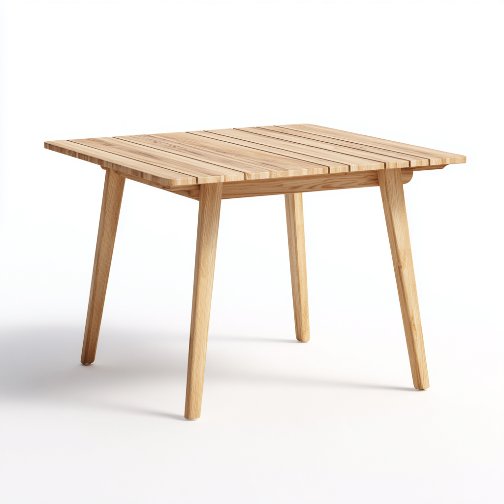 Table de jardin-bois-92x92x74 cm-bois naturel-style scandinave-Placidla