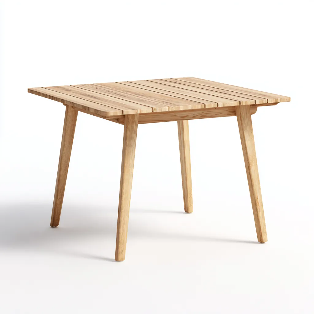 Table de jardin-bois-92x92x74 cm-bois naturel-style scandinave-Placidla