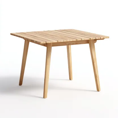 Table de jardin-bois-92x92x74 cm-bois naturel-style scandinave-Placidla