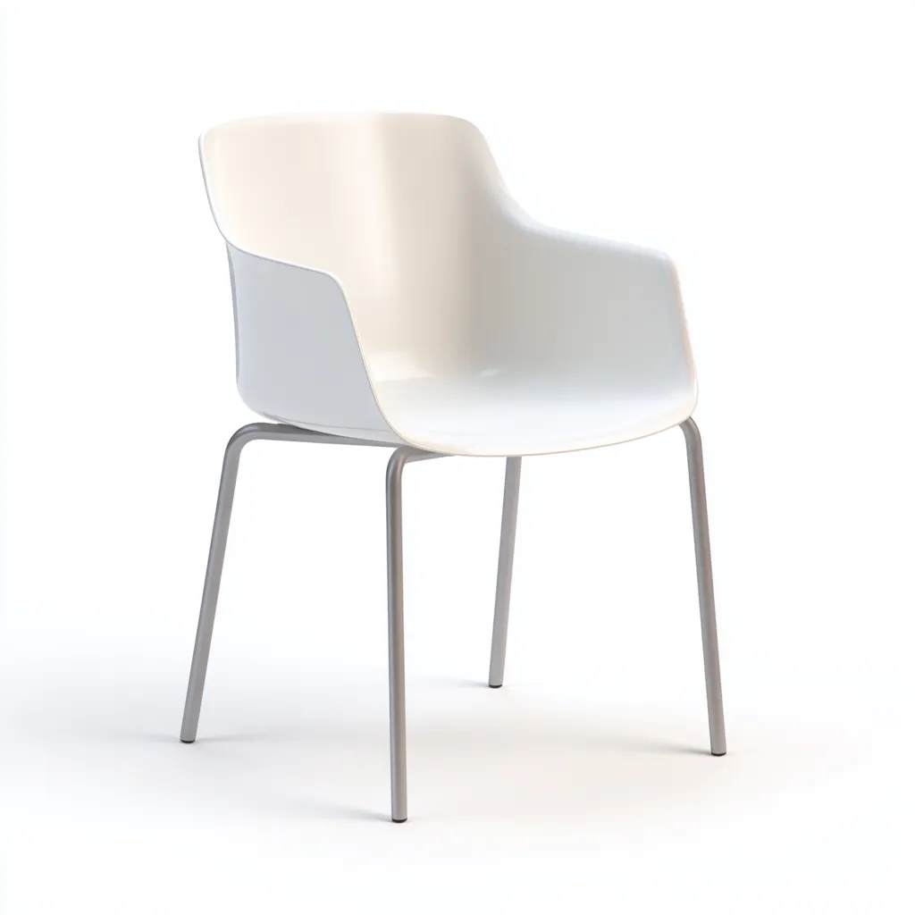 Chaise de jardin-plastique-métal-54x55x81 cm-blanc-moderne-Placidla