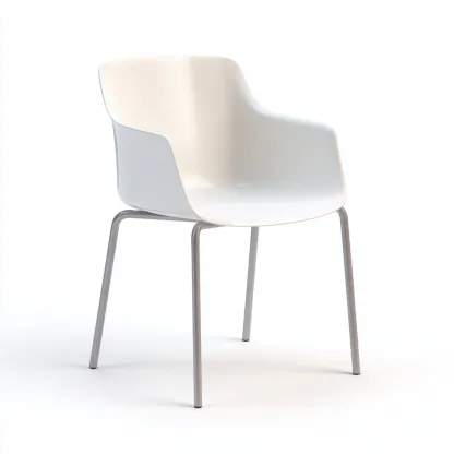 Chaise de jardin-plastique-métal-54x55x81 cm-blanc-moderne-Placidla
