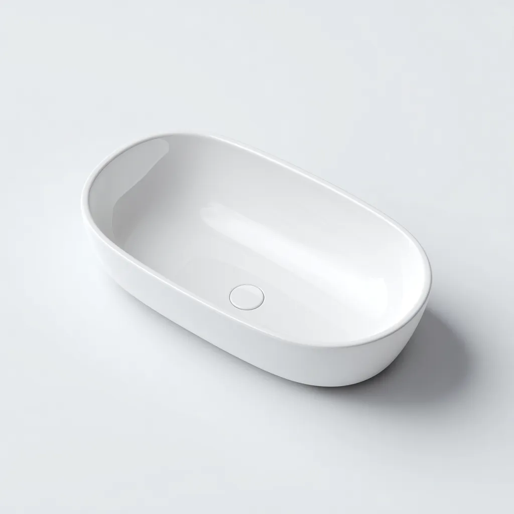 Lavabo - céramique - 56x34x14 cm - blanc - style moderne-Placidla