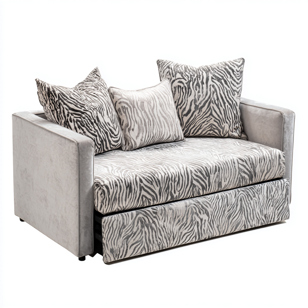 Canapé lit-Tissu-196x102x87 cm-Gris-Style moderne-Placidla