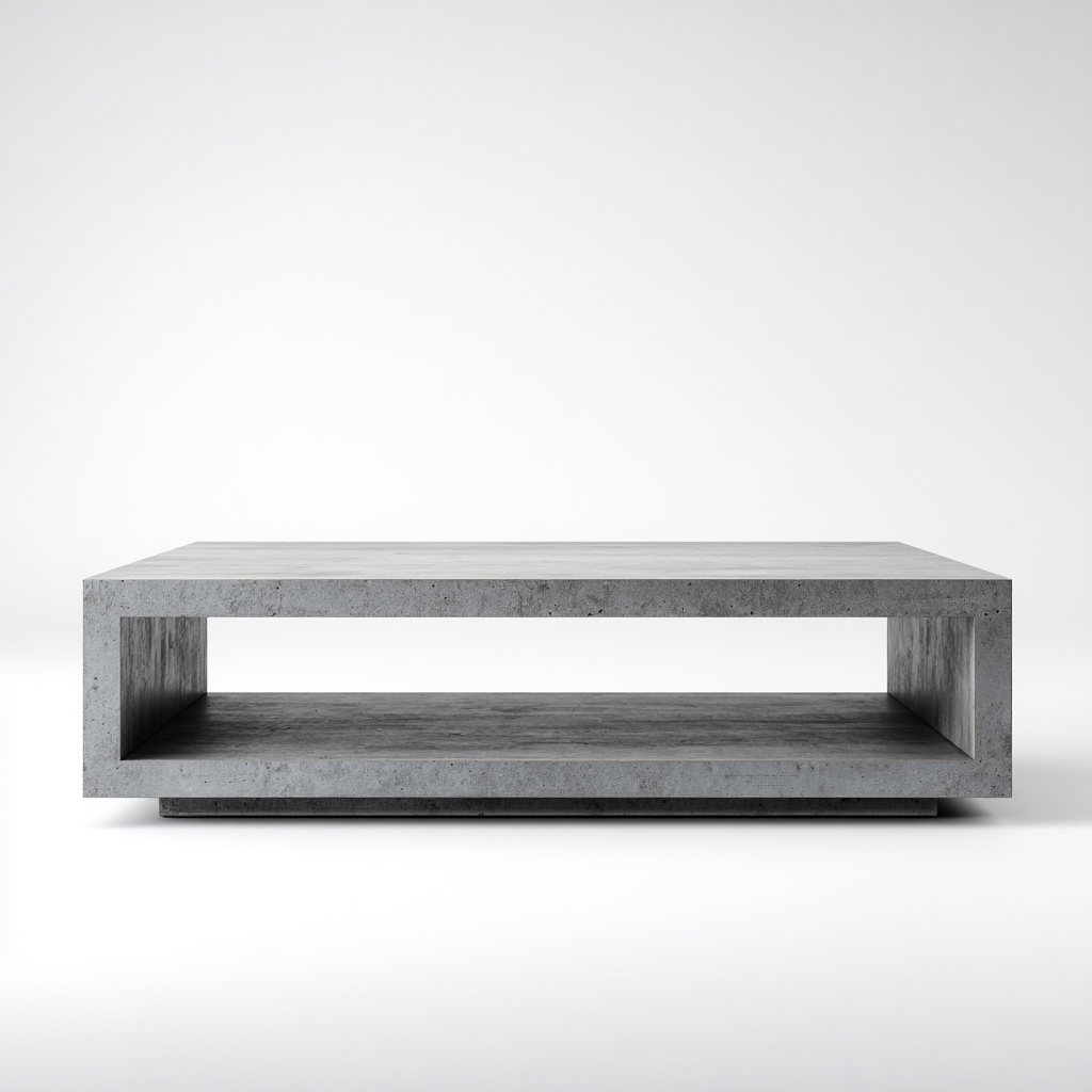 Meuble TV-béton-150x45x40 cm-Gris-style moderne-Placidla