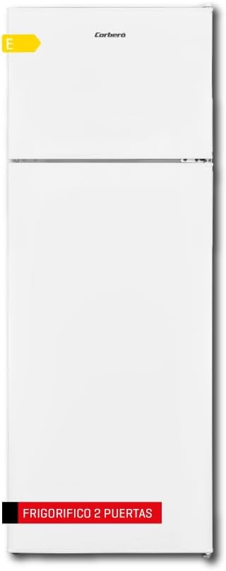 Corberó - Frigorífico 2 Puertas - CF2PV21324W - 57x54x145 - Capacidad 212L - Luz Interior, Crisper, Balcones Ajustables, Descongelación Manual, Estantes de Cristal, Huevera, Cubiteras - Blanco-Sereneano