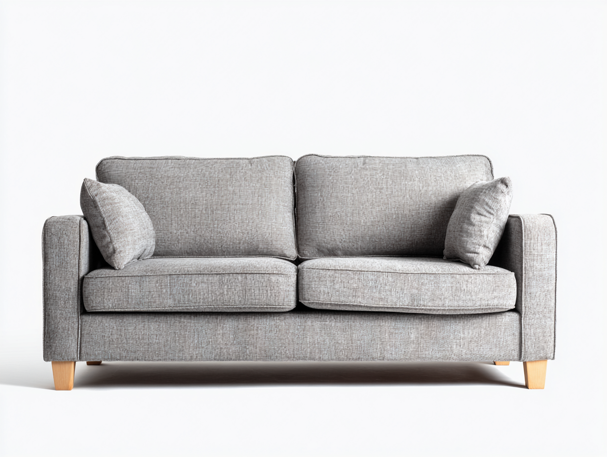 Sofá 2 plazas tapizado 155x90x85 cm - gris - apto para salón - diseño moderno