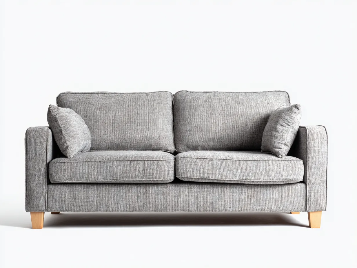 Sofá 2 plazas tapizado 155x90x85 cm - gris - apto para salón - diseño moderno