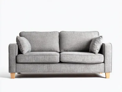 Sofá 2 plazas tapizado 155x90x85 cm - gris - apto para salón - diseño moderno