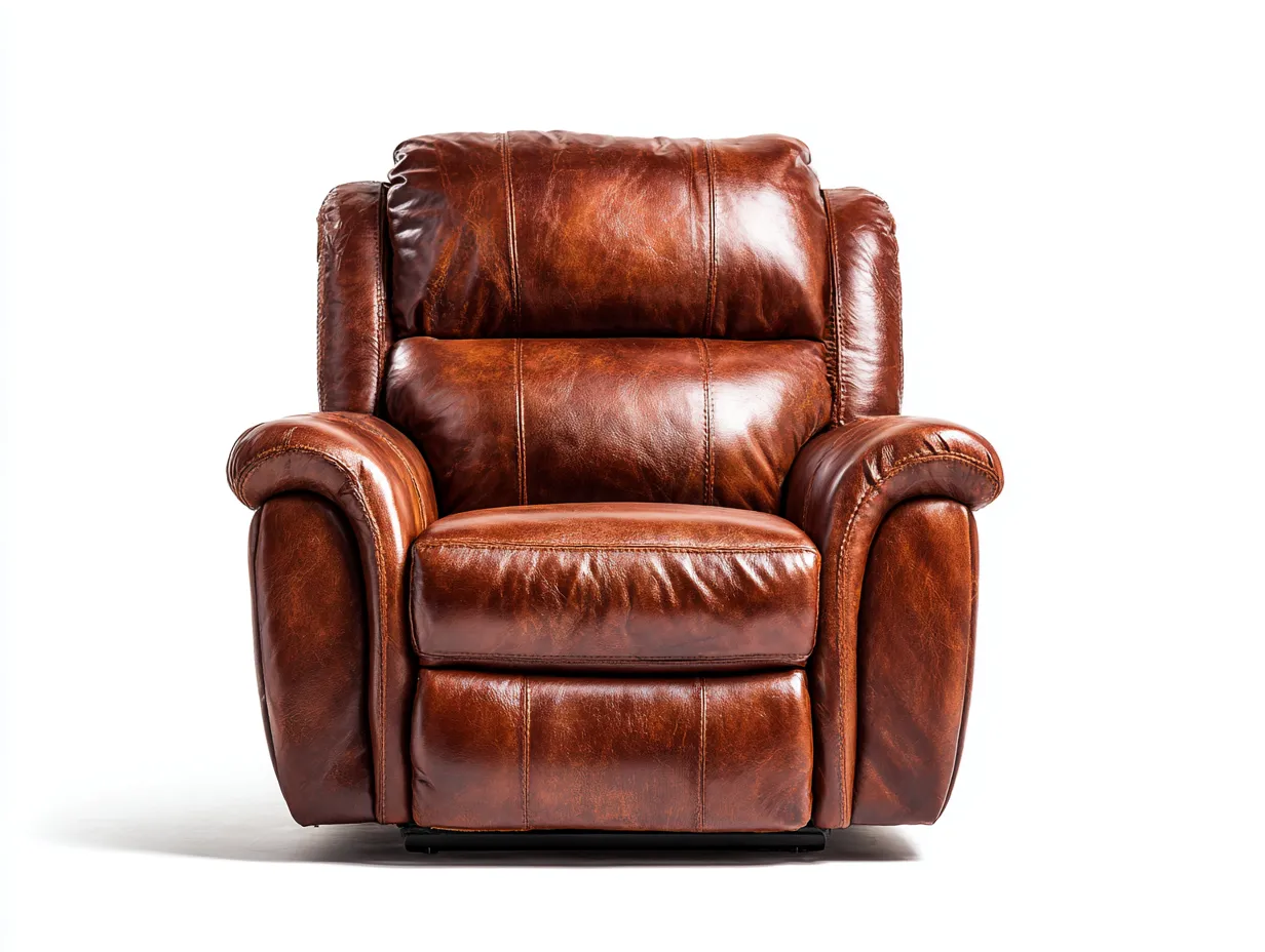 Sillón de cuero auténtico 95x110x100 cm - marrón - apto para salón - diseño contemporáneo