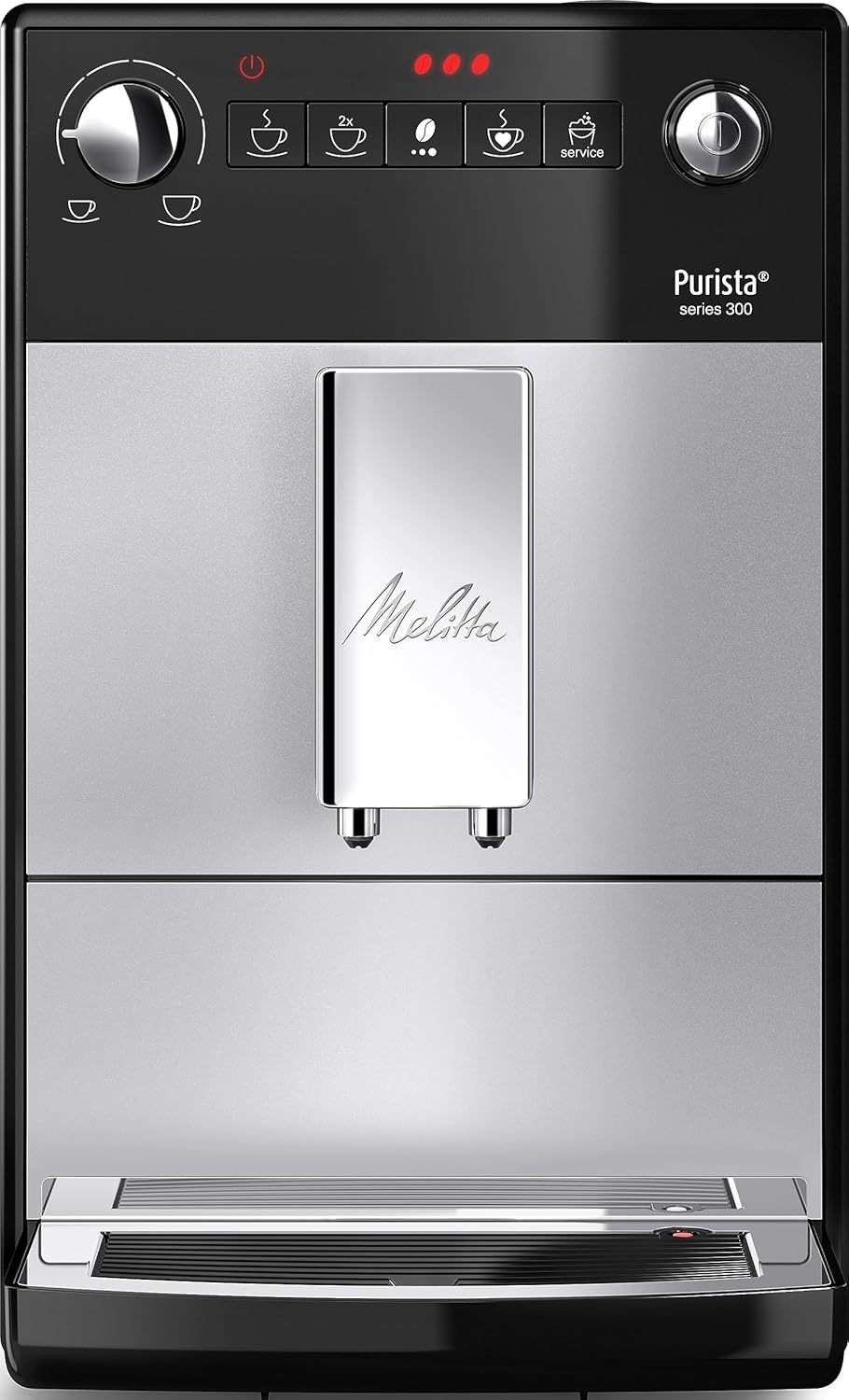 Melitta Purista F230-101, Cafetera Automática con Molinillo Silencioso, 15 Bares, Café en Grano, Limpieza Automática, Personalizable, Plata-Sereneano