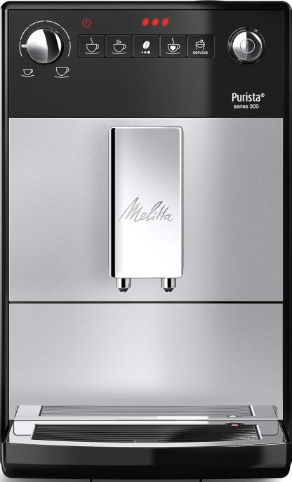 Melitta Purista F230-101, Cafetera Automática con Molinillo Silencioso, 15 Bares, Café en Grano, Limpieza Automática, Personalizable, Plata-Sereneano
