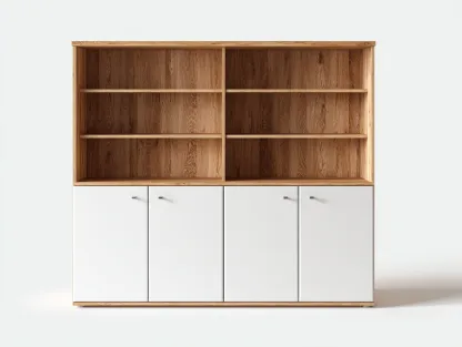 Vitrina 120x35x150 cm - roble/blanco - apta para salón - diseño moderno