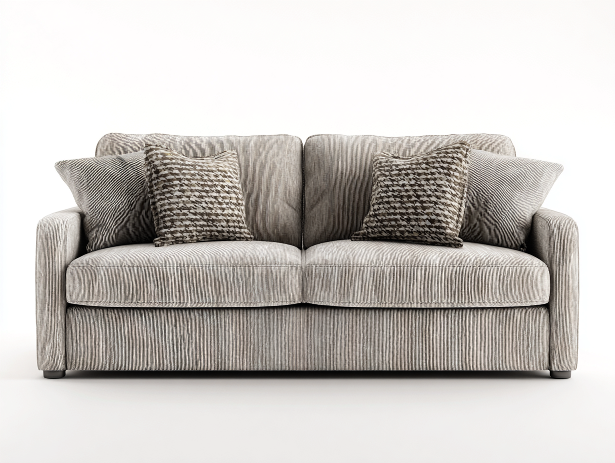 Sofá 2 plazas tapizado 160x95x85 cm - gris claro - apto para salón - diseño moderno