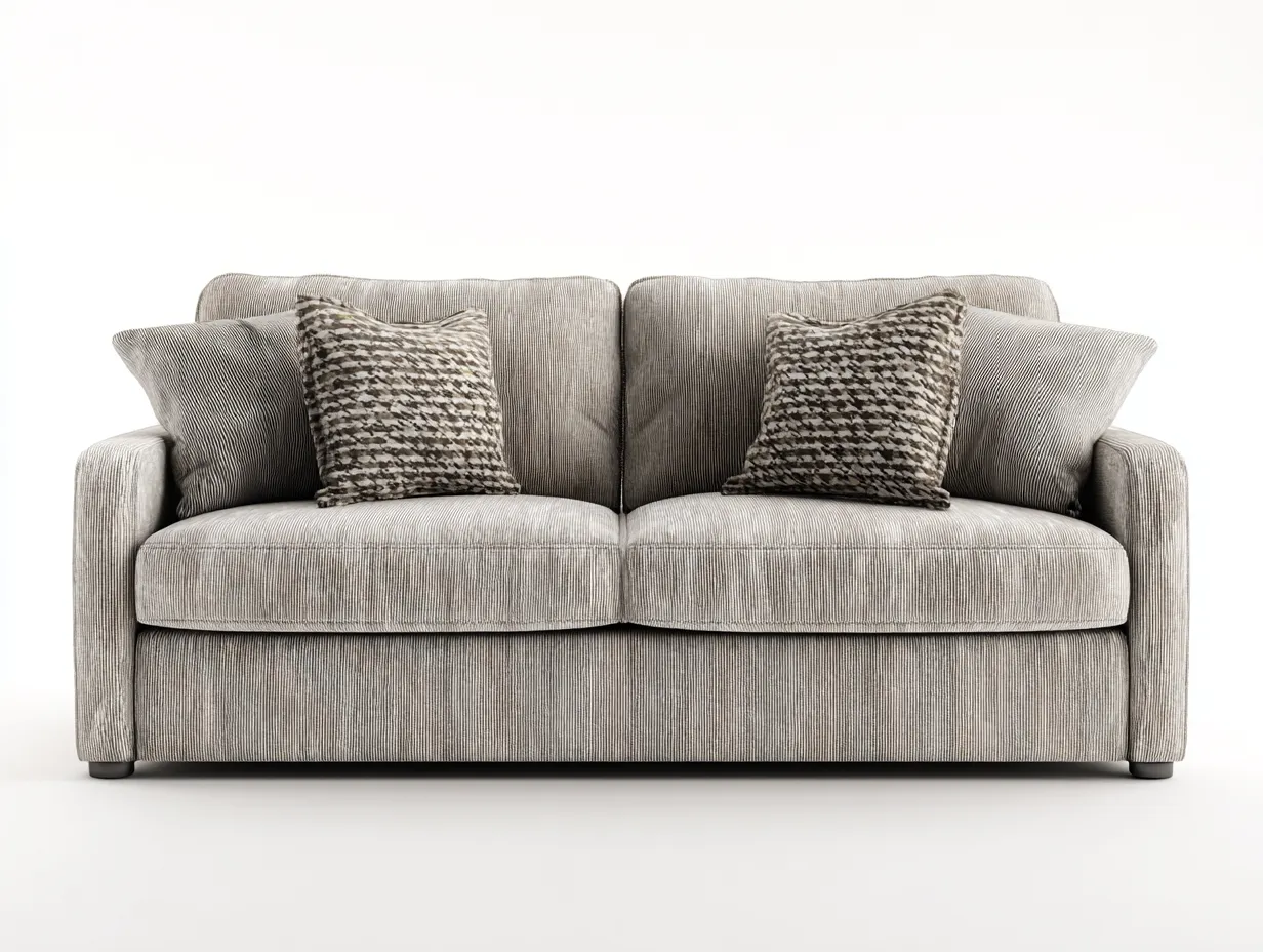 Sofá 2 plazas tapizado 160x95x85 cm - gris claro - apto para salón - diseño moderno