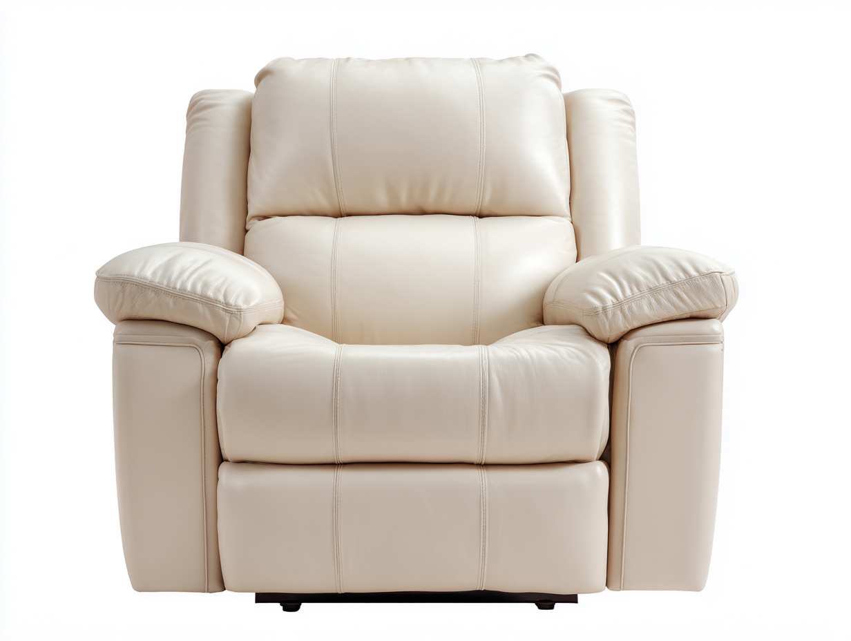 Sillón de cuero auténtico 95x110x100 cm - beige - apto para salón - diseño contemporáneo