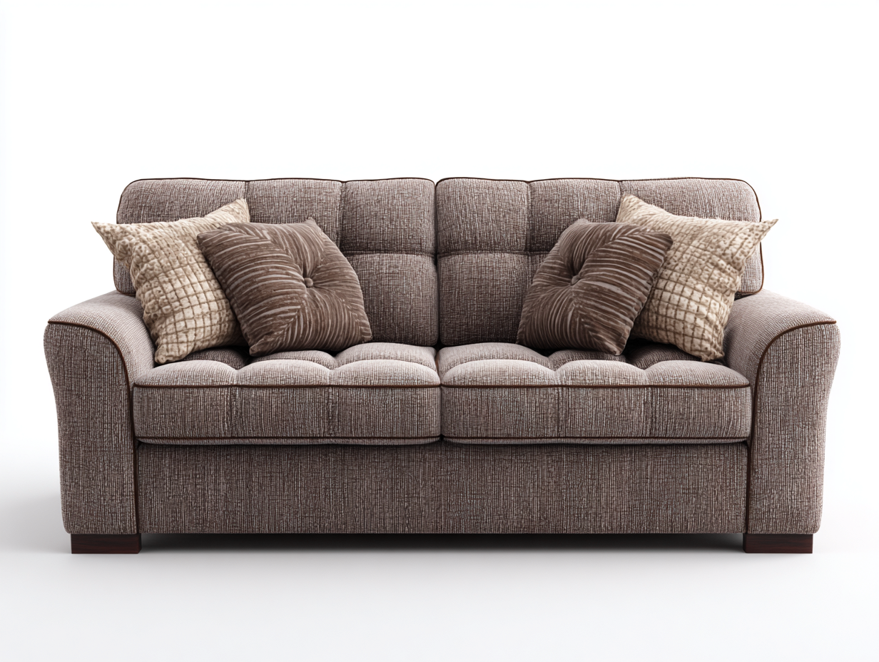 Sofá 2 plazas tapizado 160x90x85 cm - marrón - apto para salón - diseño moderno