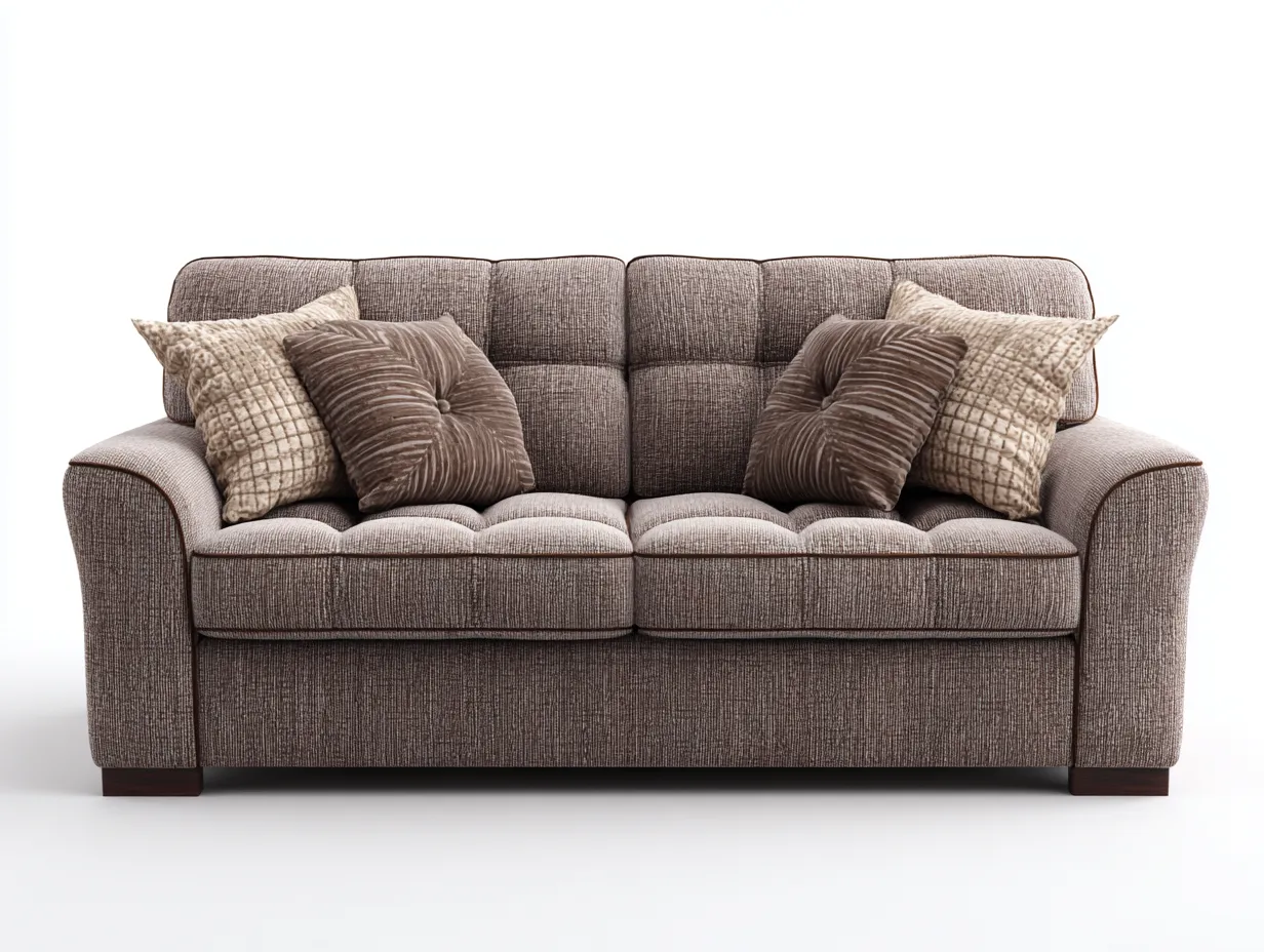 Sofá 2 plazas tapizado 160x90x85 cm - marrón - apto para salón - diseño moderno