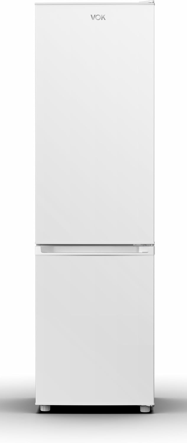 VOK - Frigorifico Combi - Modelo EVR-224DEW - Altura 170 cm - Capacidad 224 L - Puertas Reversibles - Eficiencia Energética E - Bajo Nivel Sonoro - Iluminacion LED - Blanco - Instalacion Incluida-Sereneano