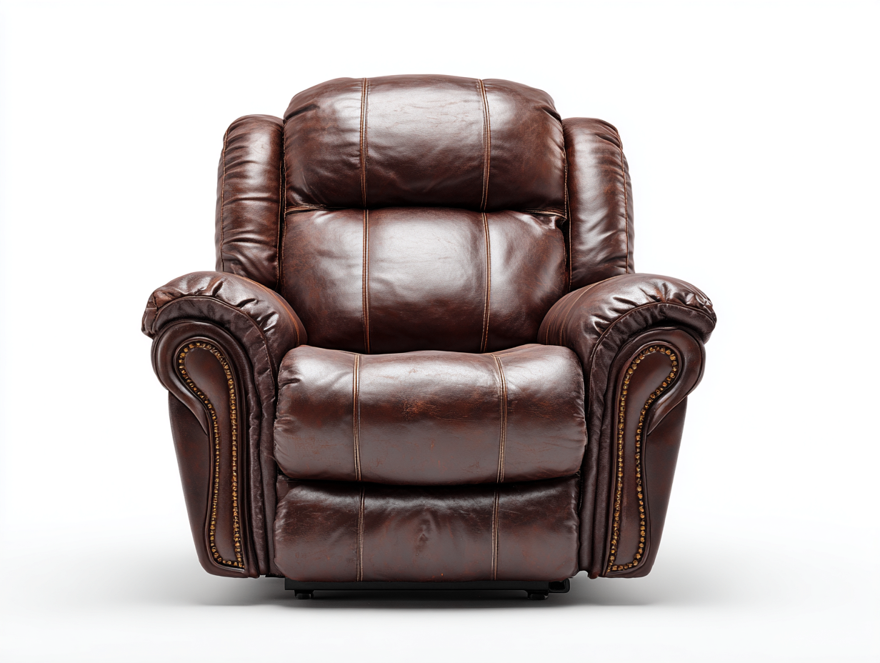 Sillón de cuero auténtico 95x110x100 cm - marrón oscuro - apto para salón - diseño clásico