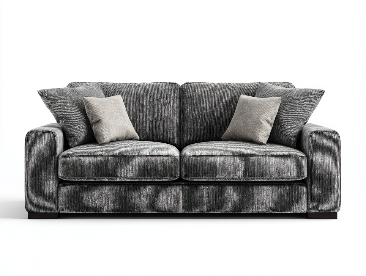 Sofá 2 plazas tapizado en tela 160x95x90 cm - gris - apto para salón - diseño moderno