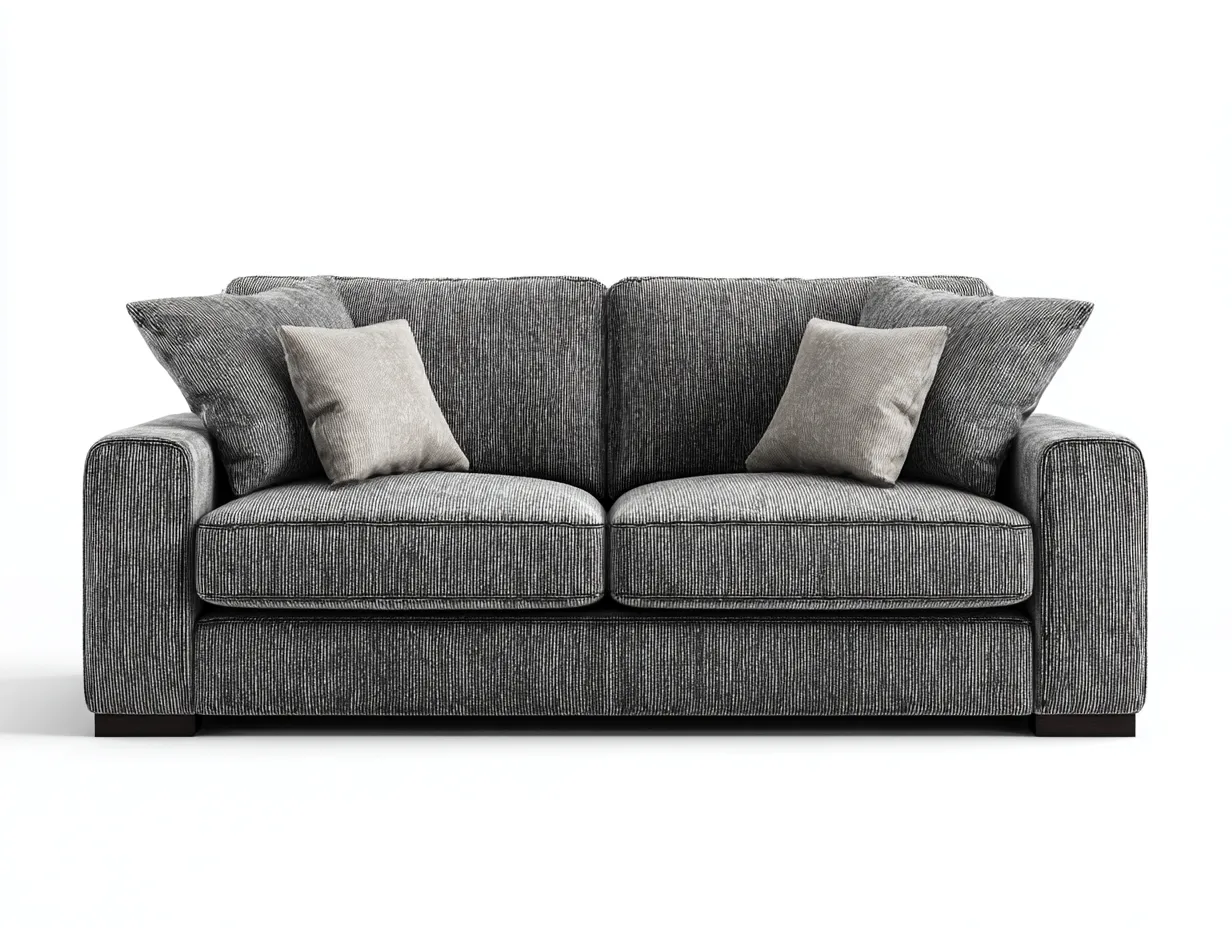 Sofá 2 plazas tapizado en tela 160x95x90 cm - gris - apto para salón - diseño moderno