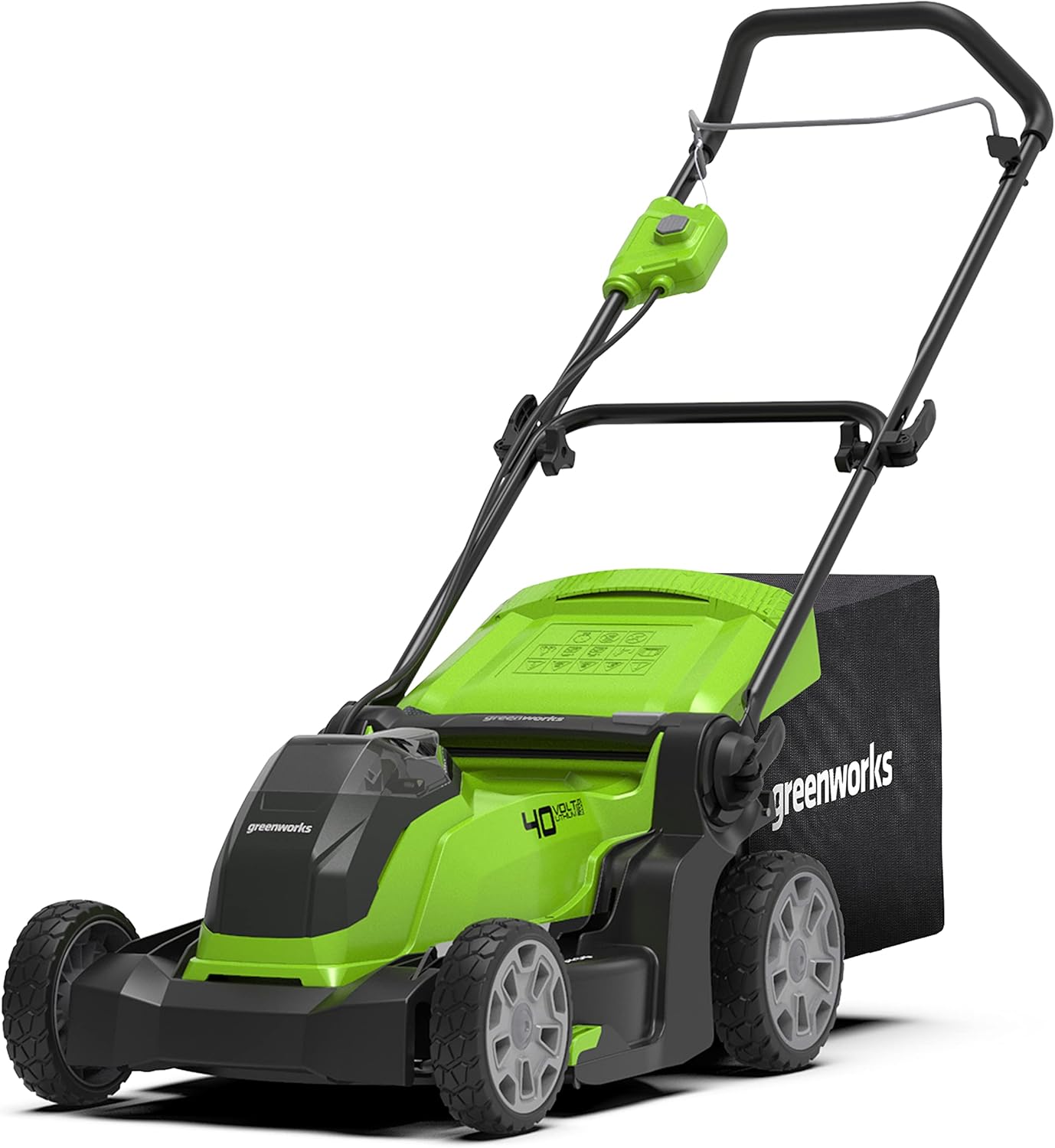 Greenworks G40LM41 Cortacésped de Batería para Céspedes de Hasta 500 m2, Ancho de Corte de 41 cm, Bolsa de 50L SIN Batería de 40V y Cargador, Garantía de 3 Años-Sereneano