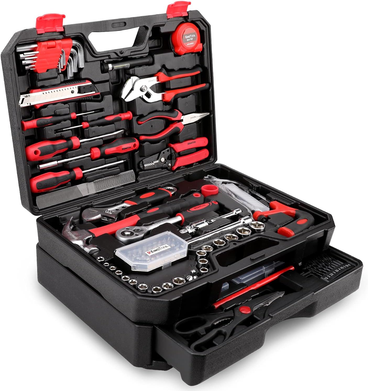 KingTool Kit de Herramientas Completo de Reparación del Hogar de 325 Piezas, Juego de Herramientas de Reparación General del Hogar y Automóvil, Caja de Almacenamiento con Cajón-Sereneano