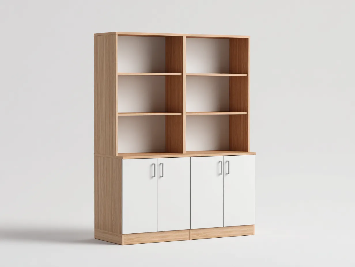 Vitrina 90x35x180 cm - roble/blanco - apta para salón - diseño moderno