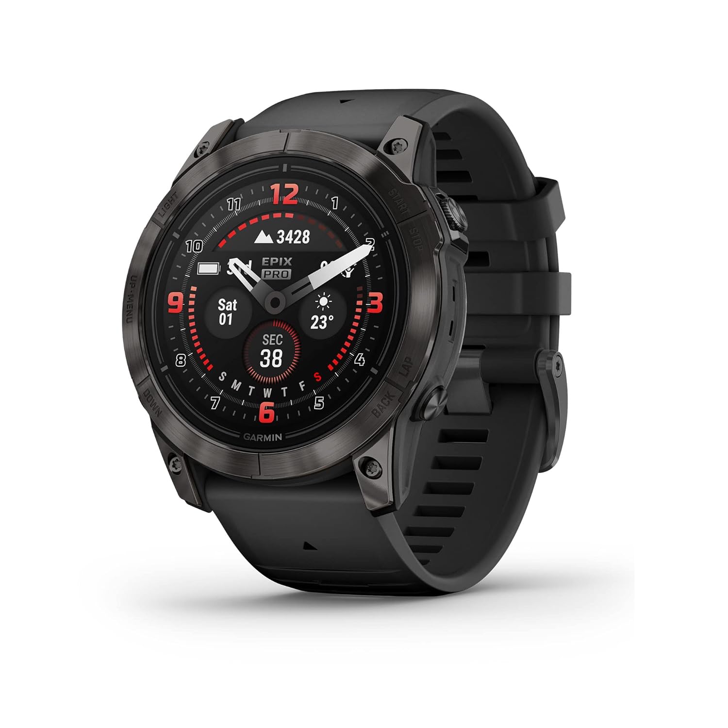 Garmin epix Pro Gen 2 Sapphire Edition, 51 mm, Reloj Inteligente de Alto Rendimiento, tecnología de Entrenamiento Avanzada, Linterna integrada, Color Negro-Sereneano