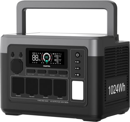OUKITEL Generador Solar Portátil P1000 Plus, Batería LiFePO4 de 1024Wh, Generador Solar de 1800W, 0-80 en 45 Min. ideal para Camping, Autocaravanas y Cortes de Energía-Sereneano