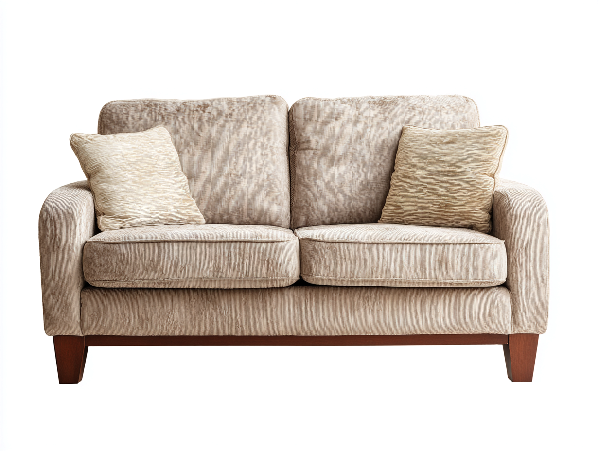 Sofá 2 plazas tela 155x88x90 cm - beige - para salón - diseño moderno