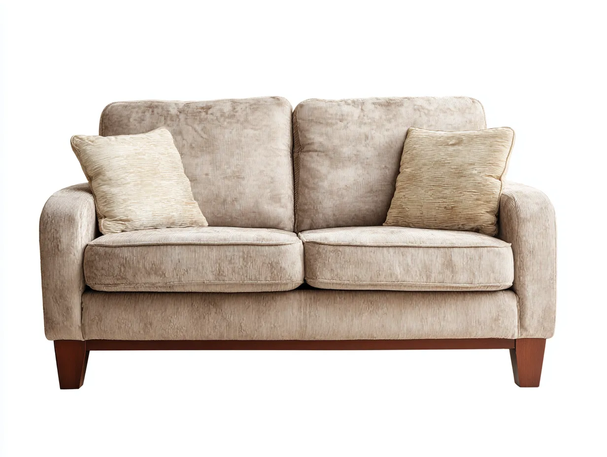 Sofá 2 plazas tela 155x88x90 cm - beige - para salón - diseño moderno