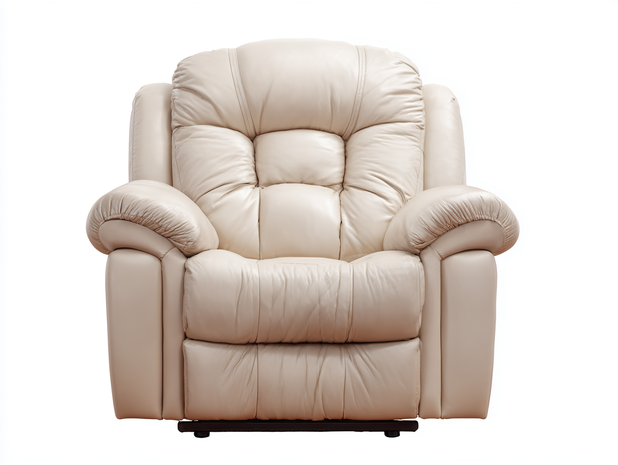 Sillón de cuero auténtico 95x110x100 cm - beige - apto para salón - diseño contemporáneo