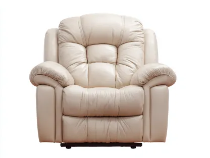 Sillón de cuero auténtico 95x110x100 cm - beige - apto para salón - diseño contemporáneo