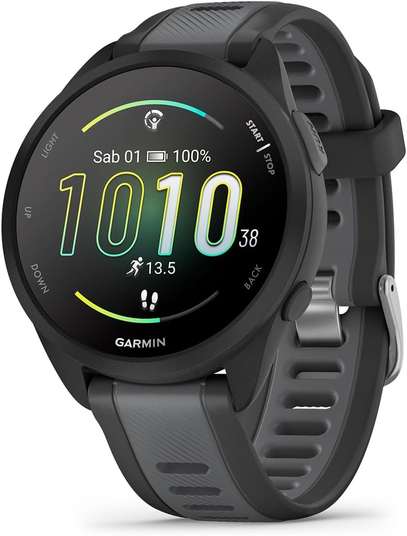 Garmin Forerunner 165 Reloj Inteligente para Correr con GPS, Pantalla Táctil AMOLED, Métricas Optimizadas, Planes de Entrenamiento, Garmin Pay, Autonomía de 11 Días, Negro-Sereneano