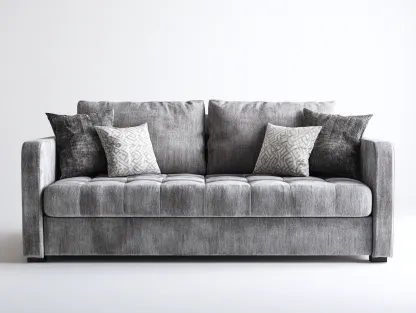 Sofá 2 plazas tapizado 155x95x90 cm - gris - apto para salón - diseño moderno