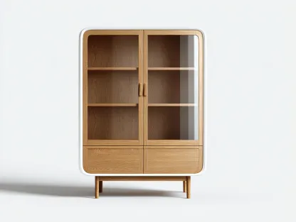 Vitrina de madera 85x40x160 cm - roble/blanco - apta para salón - diseño escandinavo