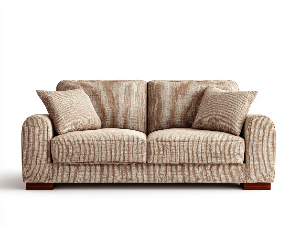 Sofá 2 plazas tela 165x90x85 cm - beige - para salón - diseño moderno