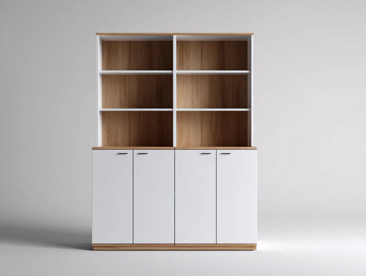 Vitrina 90x35x180 cm - roble/blanco - apta para salón - diseño moderno