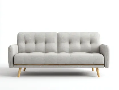 Sofá 2 plazas tela 160x90x88 cm - gris claro - para salón - diseño moderno