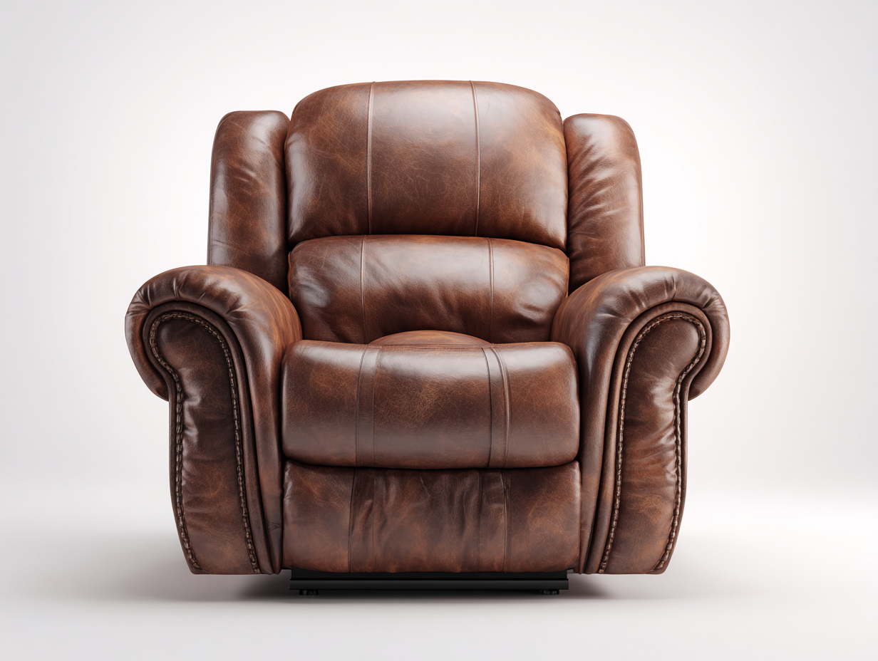 Sillón de cuero auténtico 95x110x100 cm - marrón - apto para salón - diseño contemporáneo