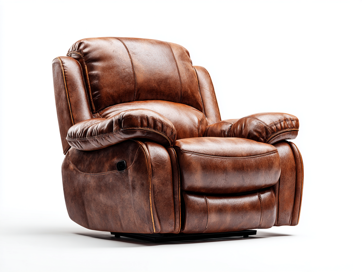 Sillón de cuero 100x95x105 cm - marrón - para salón