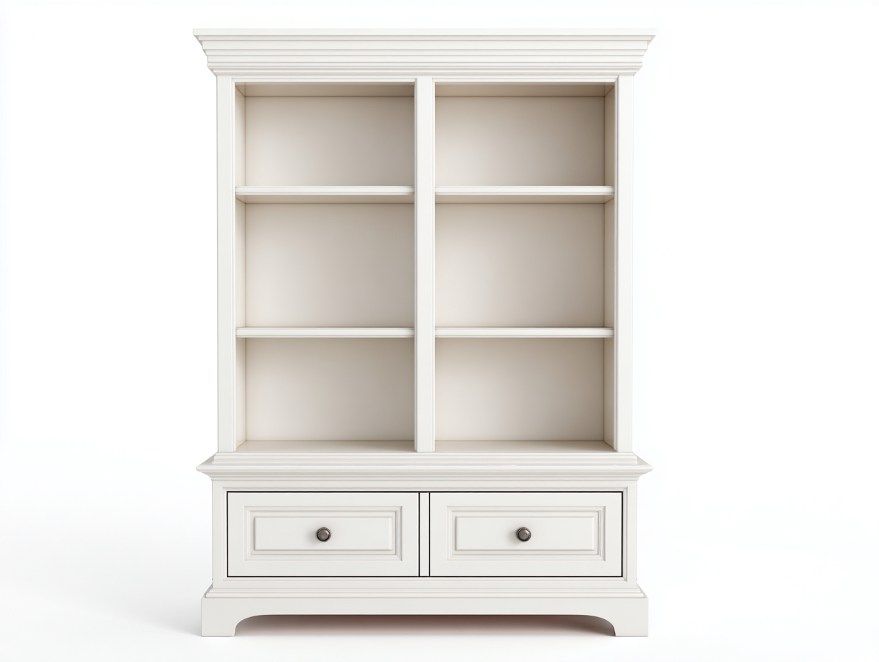 Vitrina 100x35x180 cm - blanco - apta para salón - diseño clásico