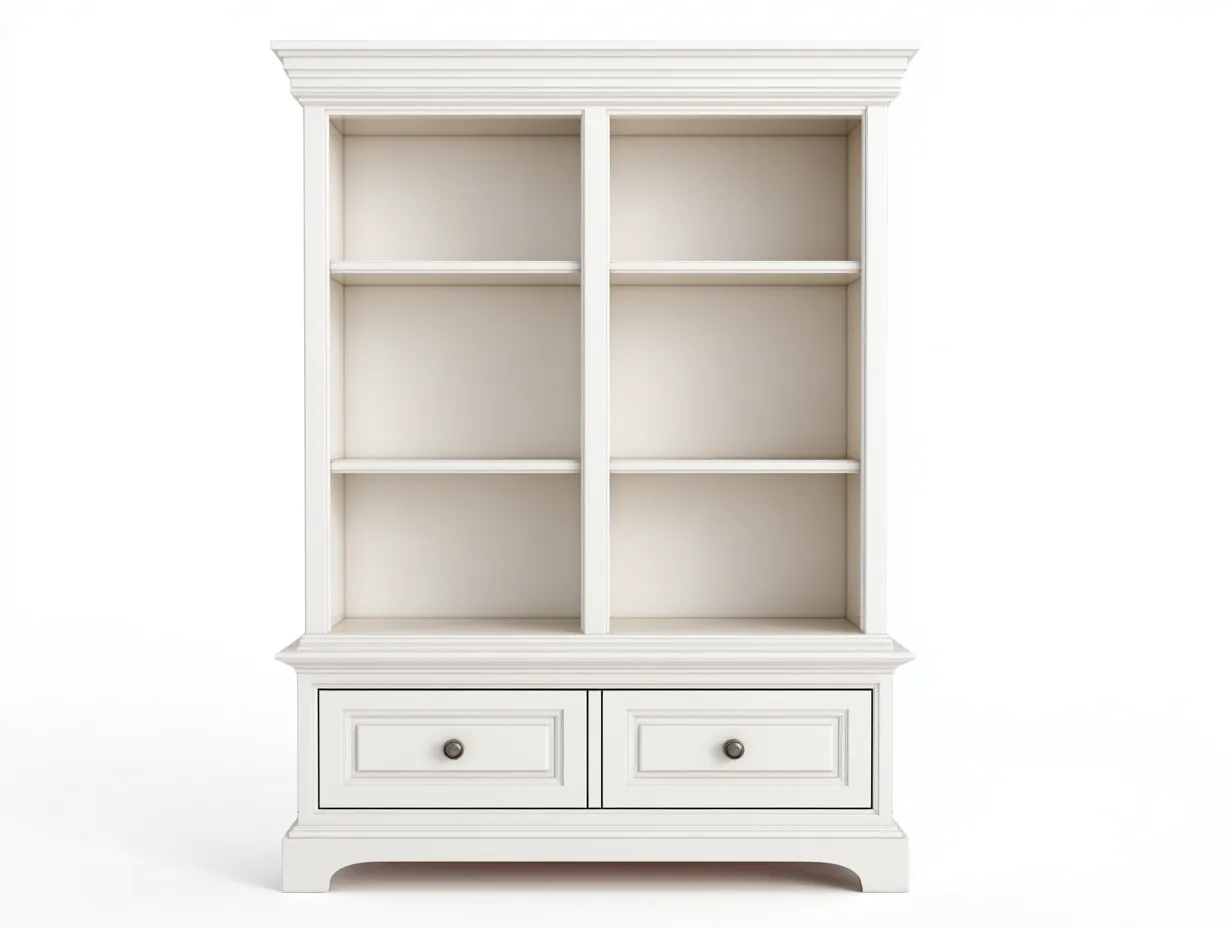 Vitrina 100x35x180 cm - blanco - apta para salón - diseño clásico