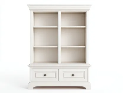 Vitrina 100x35x180 cm - blanco - apta para salón - diseño clásico